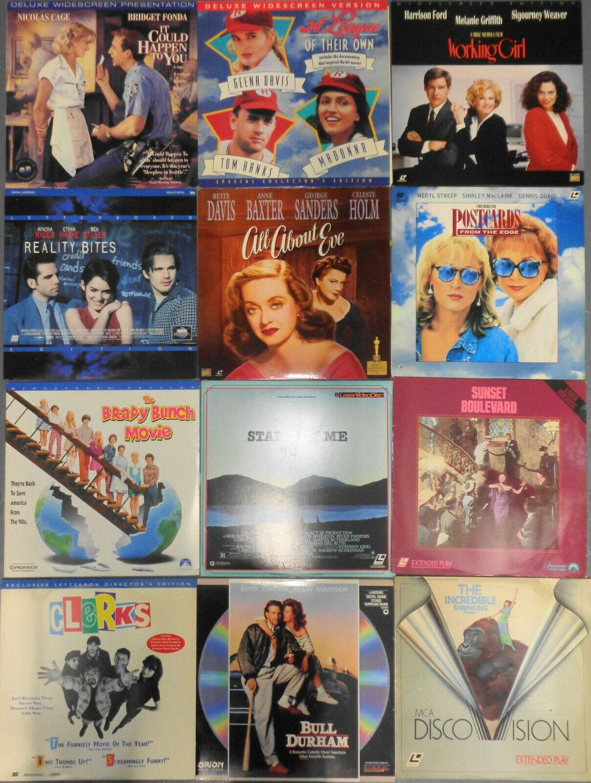 12 Laserdisc Lot: Postcards From The Edge Stand By Me All About Eve Sunset Blvd.