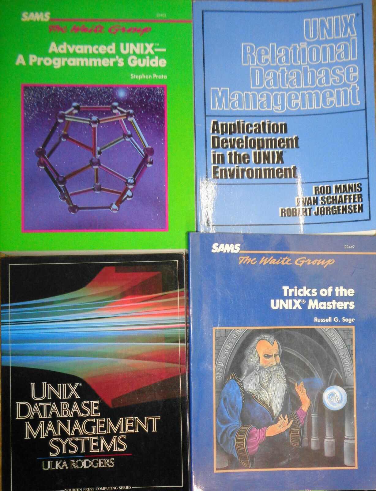 UNIX Programming lot of 4 books: Waite Group + Relational Database Systems