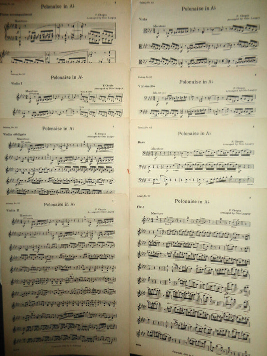 CHOPIN : POLONAISE IN Ab - 1918 - For orchestra - Schirmer's galaxy 112