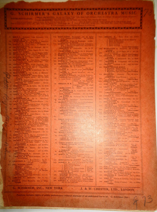 PETITE BIJOUTERIE VALSE, BY C. BOHM - 1915  - music score for orchestra