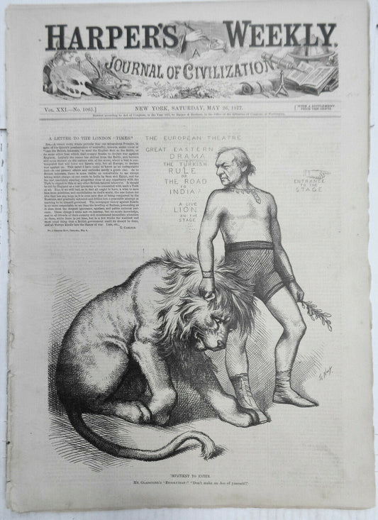 HARPER'S WEEKLY, May 26, 1877 - GREAT NY DOG SHOW, POPOFFKAS, PRESENT CRUSADE
