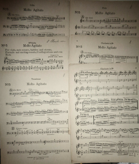 MOLTO AGITATO - FOR RIOTS MOB SCENES..., by Joseph Breil - 1917, for orchestra