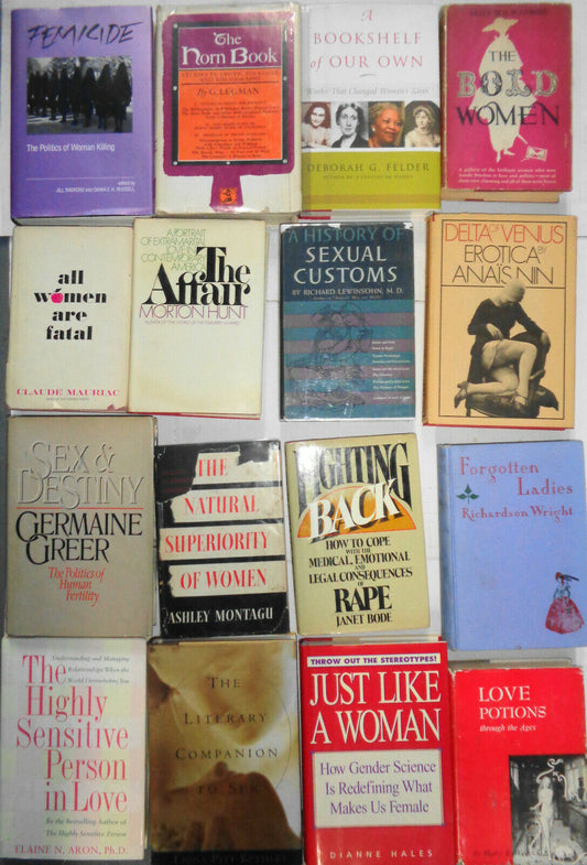 Women, sex, erotica:16 HC books lot - Anais Nin, Germaine Greer Ashley Montagu