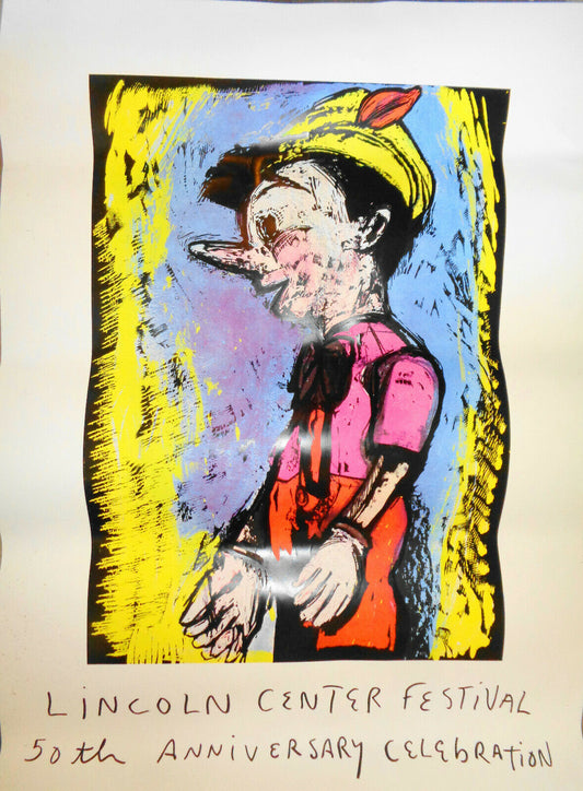 Jim Dine Pinocchio Lincoln Center 50th Anniversary Celebration Poster 42" x 30"