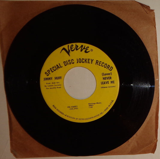 Jimmy Huff ‎– Take My Hand / (Lover) Never Leave Me - 45 RPM, Single, Promo