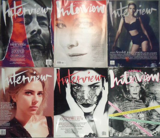 Interview Magazine (Lot of 6): Scarlett Johansson, Thom Yorke, Anna Dello Russo