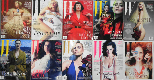 W Magazine 10 issues Lot - Miley Amber Nicki Katy Charlize Christina - LIKE NEW