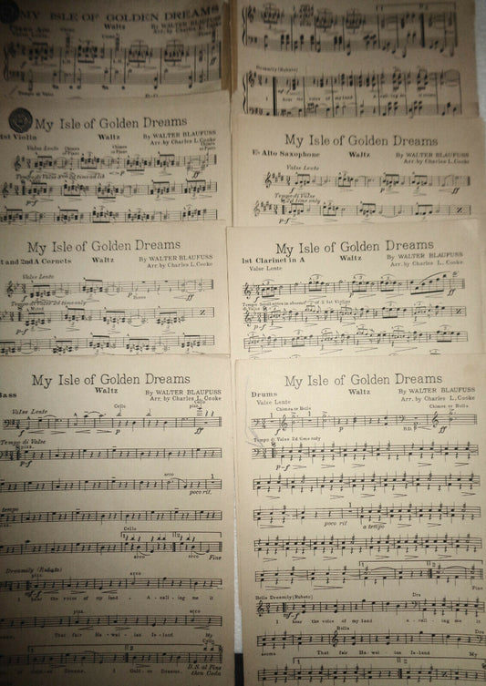 My isle of golden dreams by Walter Blaufuss 1919 for orchestra Arr Charles Cooke