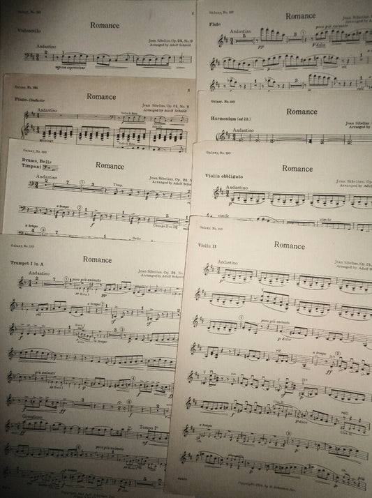 Romance op. 24, no. 9 by Jean Sibelius. 1921 For orchestra Schirmer's galaxy 193