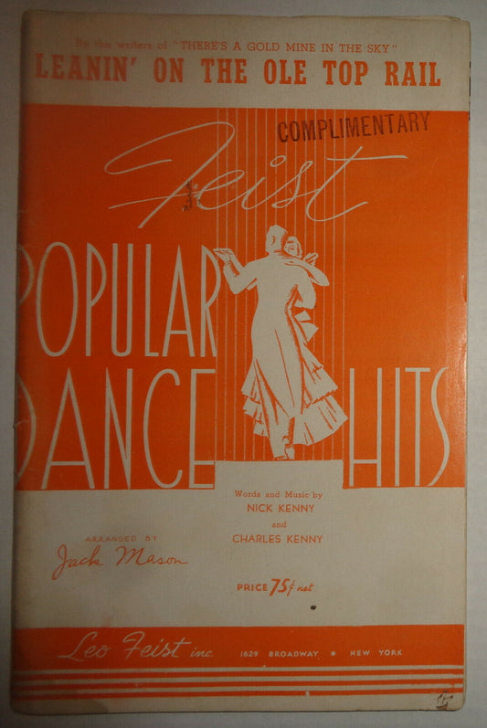 LEANIN' ON THE OLE TOP RAIL - SHEET MUSIC FOR ORCHESTRA - 1939