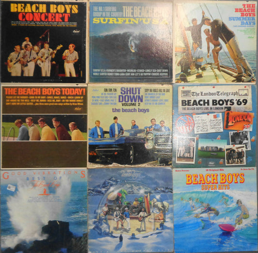 BEACH BOYS : 9 vinyl LPs Lot : Surfin' USA Summer Days Concert Shut Down (V.2)