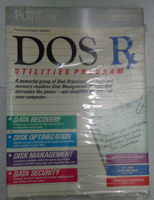 DOS Rx, by Timeworks. 1987 utilities program for IBM 5 1/4'.