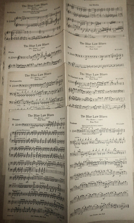 Blue Law Blues / M. L. Lake and China Moon / Don Everett - 1921 for orchestra