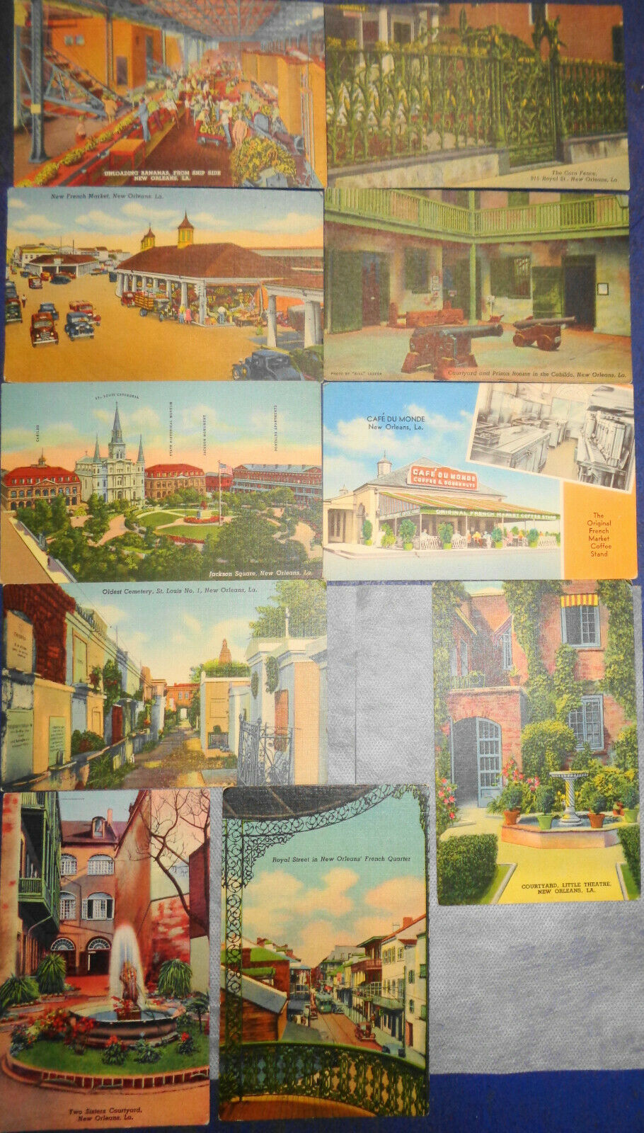 10 Antique New Orleans Postcards - Curteich Chicago Colortone