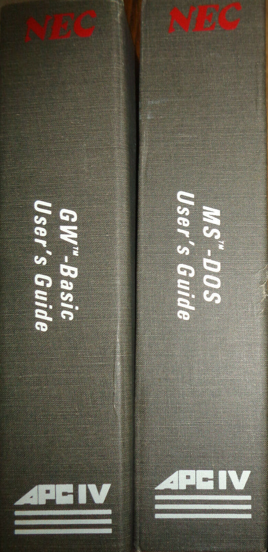1986 NEC APC IV : GW Basic & MS-DOS User's Guides Version 3.1 + 3 Disks