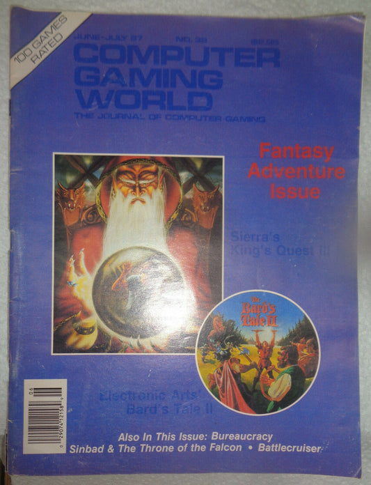Computer Gaming World Magazine June-July 1987. Fantasy Adventure Issue