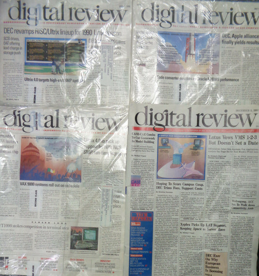 Digital Review: independent weekly newspaper of DEC computing - 4 issues 1988-90