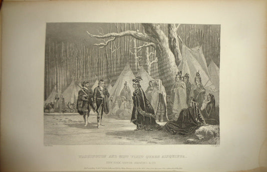 1860 Washington and Gist visit Queen Aliquippa [1754]  - Original print