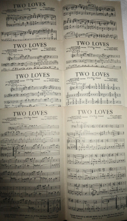 Two loves (J'ai deux amours), by Geo. Koger & H. Varna - 1931 for orchestra