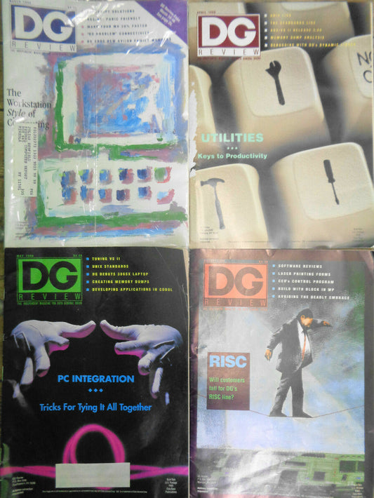 DG REVIEW - Independent Magazine for Data General Users - 4 issues lot 1988-90