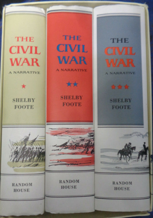 The Civil War A Narrative, by Shelby Foote. Hardcover 3 books Box Set. Fine/Fine