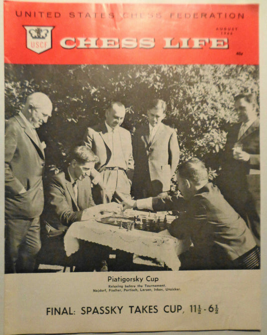 Chess Life, August 1966 - Piatigorsky Cup - Spassky, Fischer