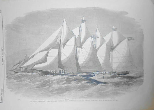 Yachts "Henrietta" "Fleetwing" And "Vesta",  Grand Race Across Atlantic, 1866 HW