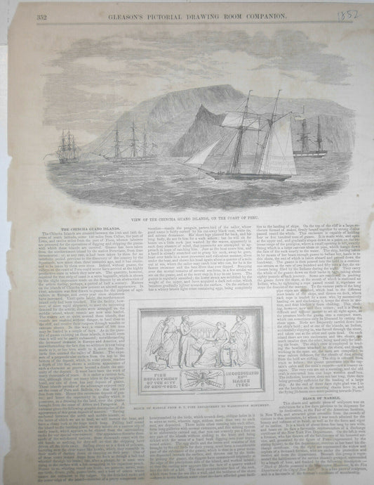 1852  Chincha Guano Islands, coast of Peru - Story & Print - Gleason's Pictorial