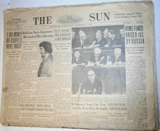 "Guevara revealed his identity" The SUN, Baltimore newspaper, October 11, 1967