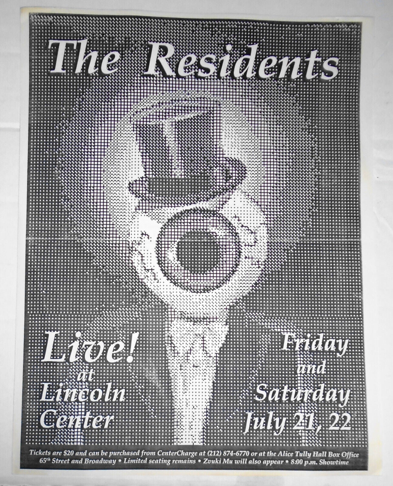 The Residents - Press Release : Live At Lincoln Center, July 21-22, 1989