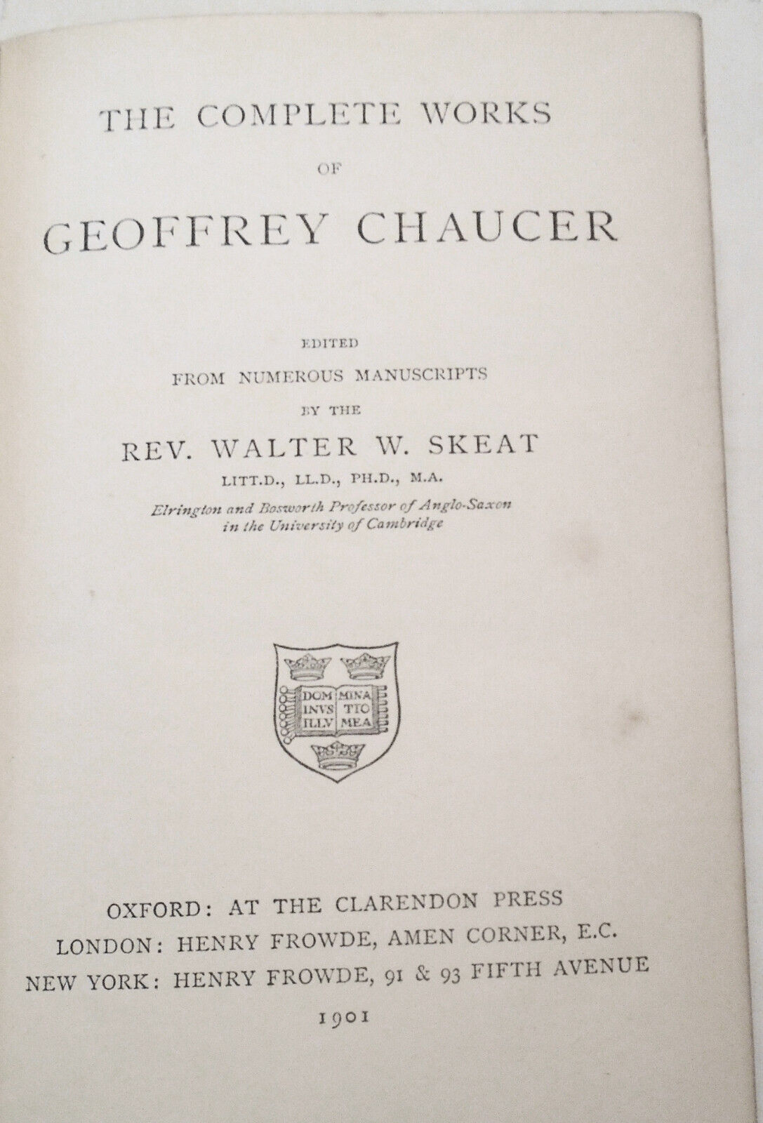 The Complete Works of Geoffrey Chaucer - 1901 - Fine Leather Prize Binding