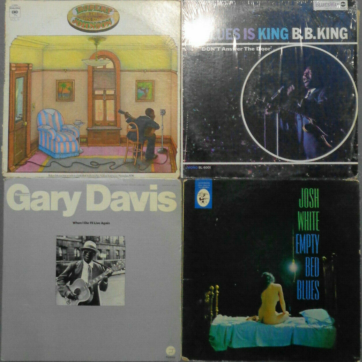 16 Blues LPs: Leadbelly, B B King, Bessie, Basie, Hodges, Ike Turner King Cobras