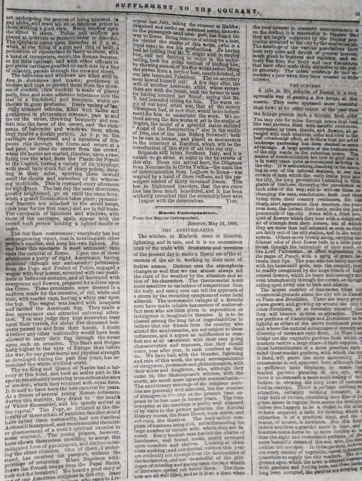 Supplement To The Connecticut Courant, June 2, 1866 - First all-Black jury...