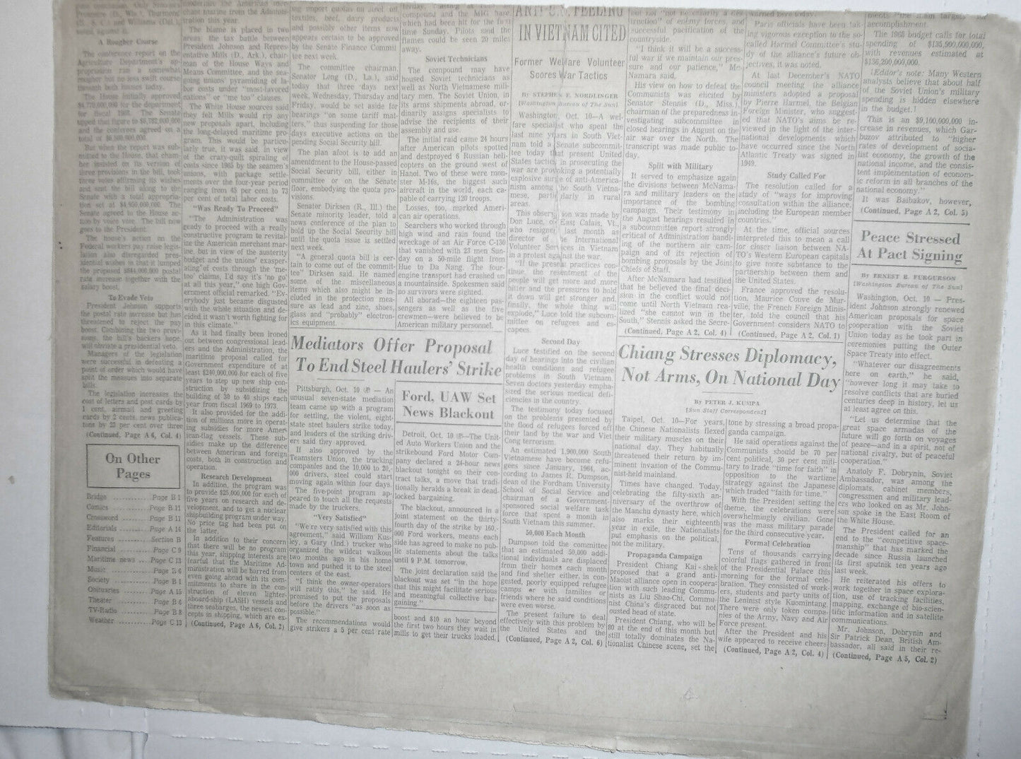 "Guevara revealed his identity" The SUN, Baltimore newspaper, October 11, 1967