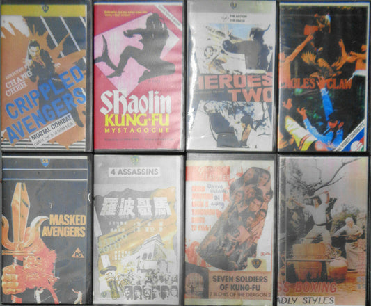 8 Vintage Kung-Fu Martial Arts VHS tapes