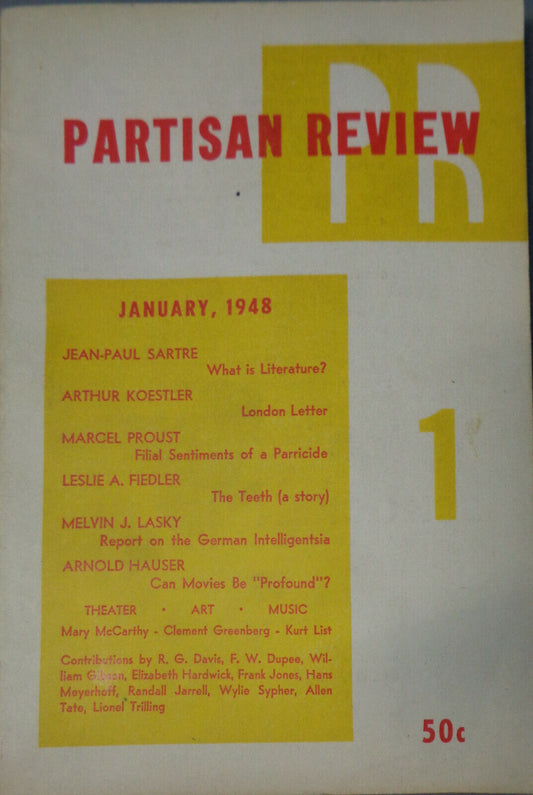 Partisan Review January 1948 - Marcel Proust, Arthur Koestler, Jean-Paul Sartre