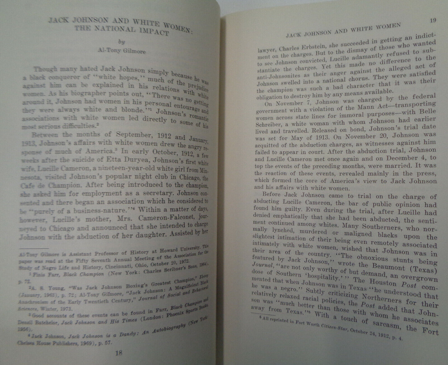 JOURNAL OF NEGRO HISTORY, Jan 1973 - Carter Woodson, Jack Johnson, Jesse Binga