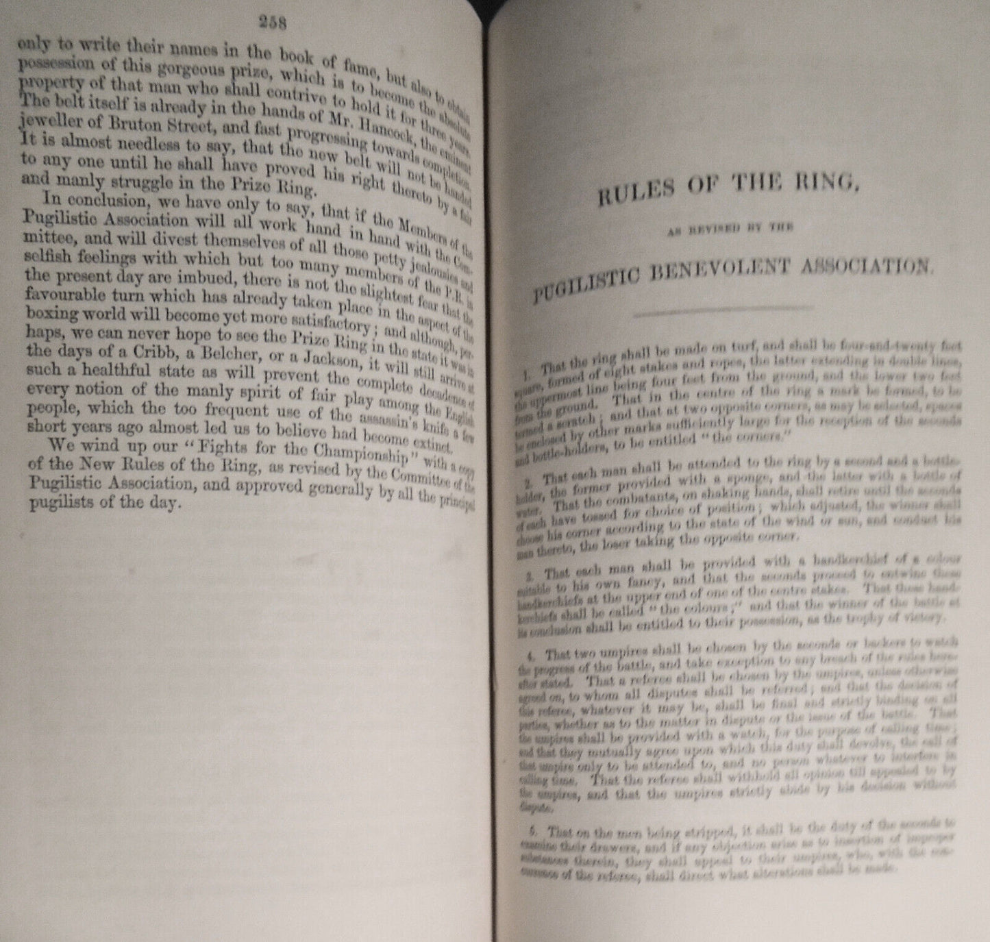 1855 Fights for the Championship, Bell s Life, Boxing, Rules, Prize Fighting