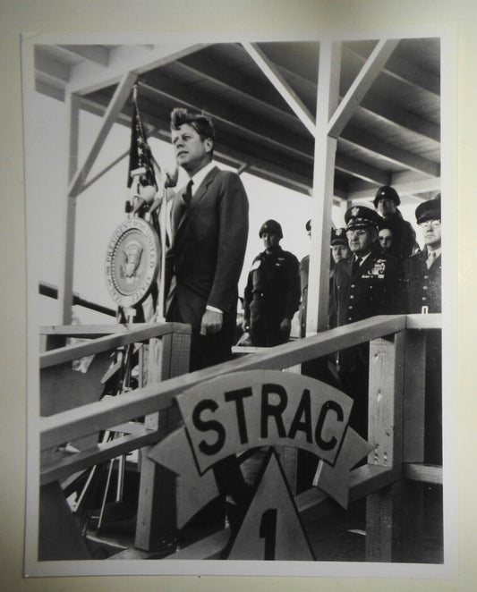 1962 President Kennedy Photo: Stewart Georgia - country depends on God & soldier