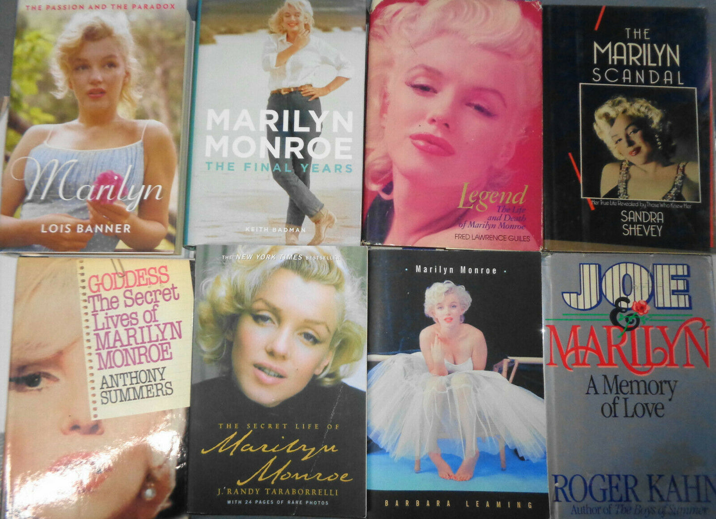 8 Marilyn Monroe books lot (6 hardcover first editions); Goddess, Legend ...