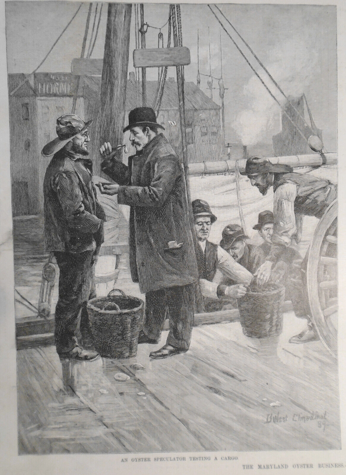 The Maryland Oyster Business - Harper's Weekly - March 2, 1889 - 2 prints