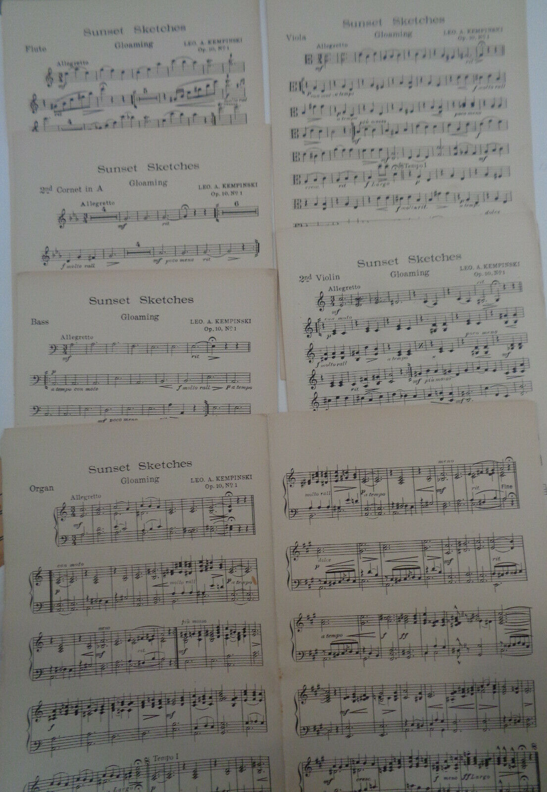 SUNSET SKETCHES - GLOAMING, by Leo A. Kempinski - 1919 - For orchestra