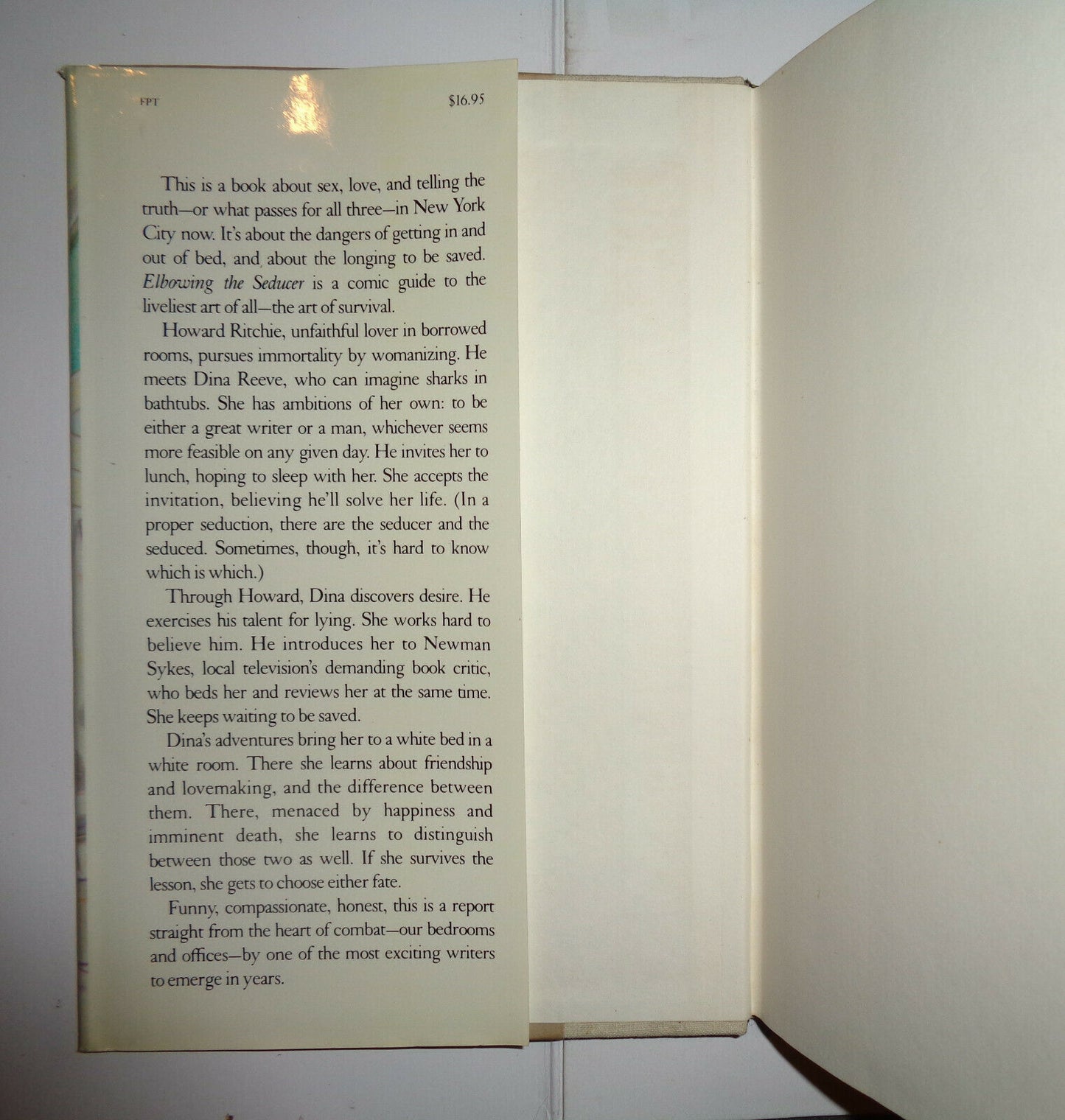 Elbowing the Seducer, by T. Gertler. First Edition, First Printing 1984 HC/DJ