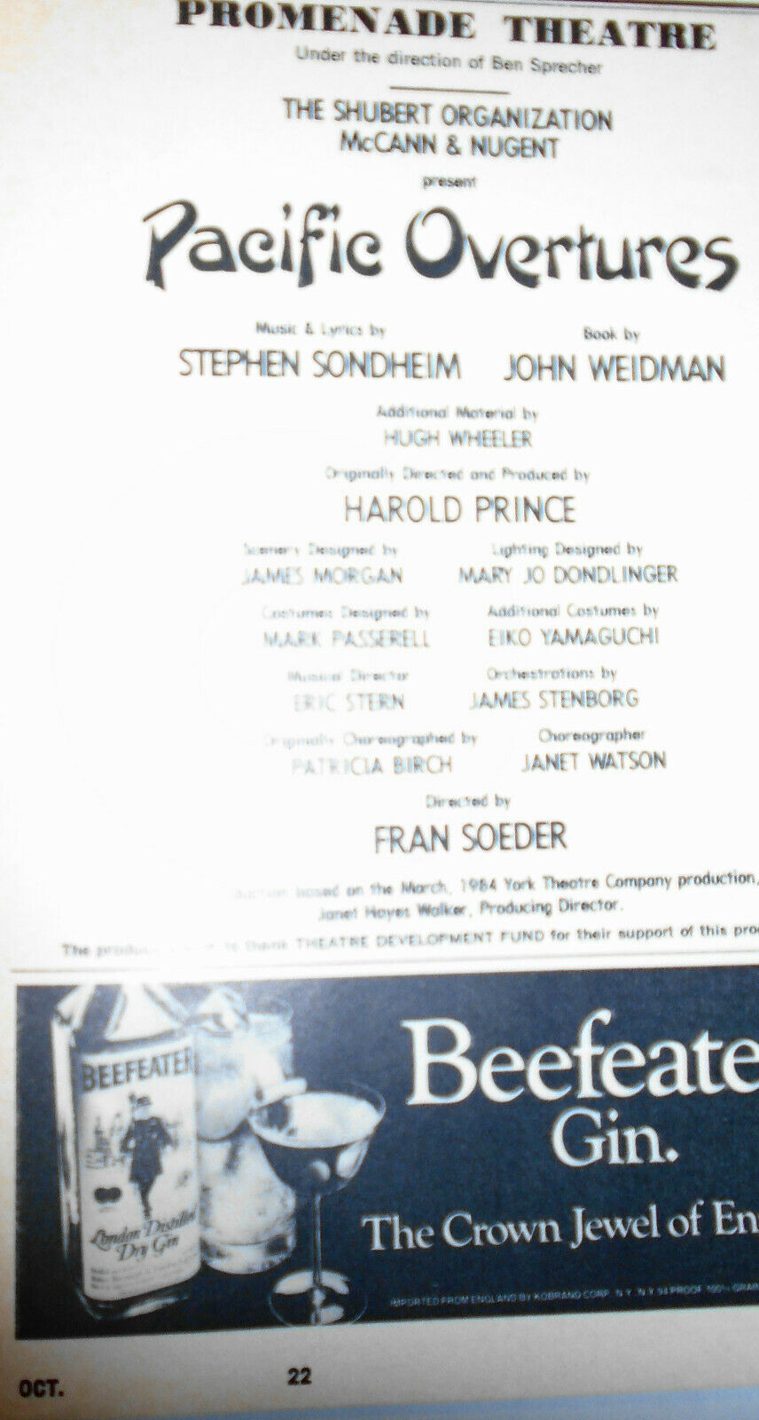 Candide, Follies & Pacific Overtures : 3 Sondheim Playbills