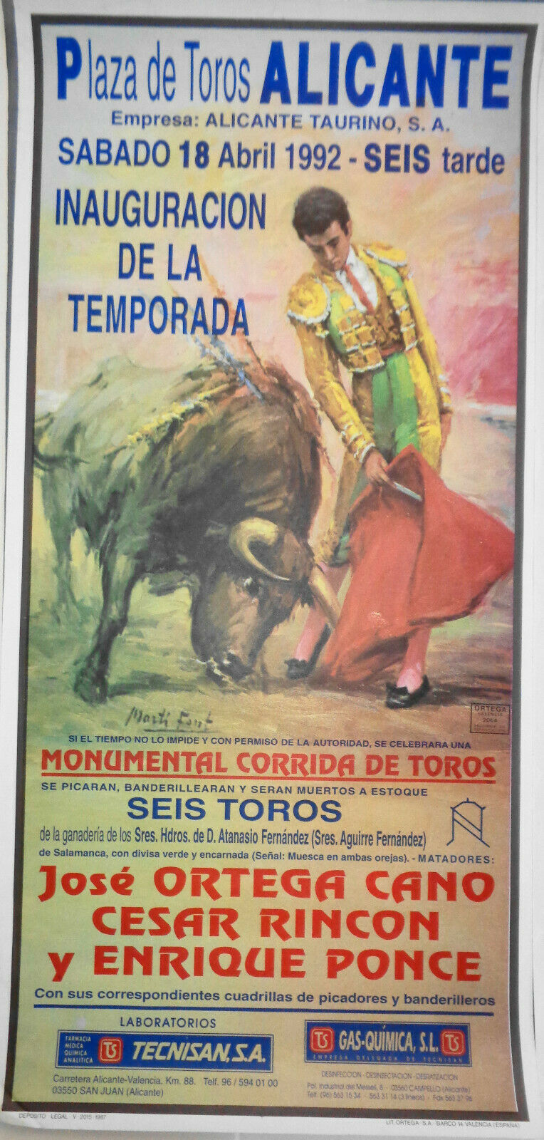 5 Plaza de Toros Bullfighting Posters - 1976-1992 as a lot