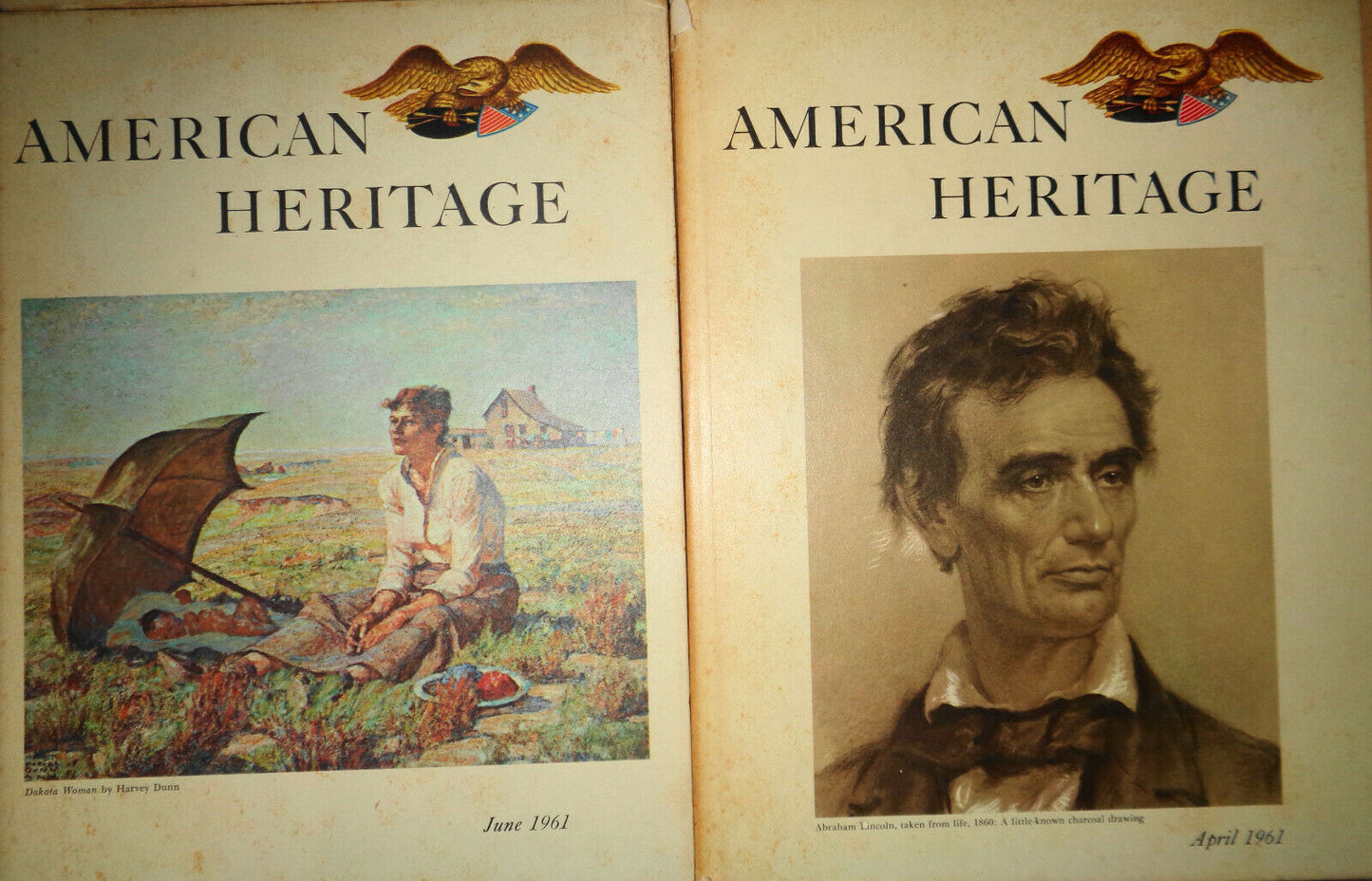 12 issues of American Heritage Lot - 1957 - 1965 - - hardcover magazines