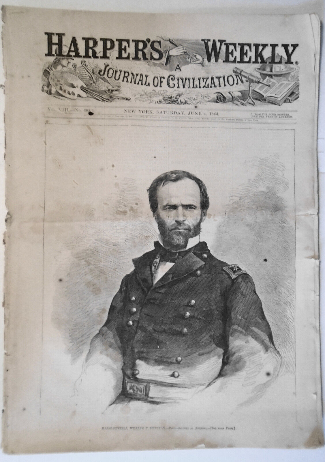 Harper's Weekly June 4, 1864.  Complete Original - Civil War: Grant's Campaign..