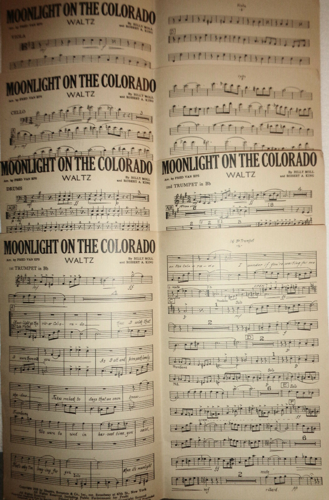 Moonlight On the Colorado ~ Billy Moll & Robert A.  King ~ 1930 For Orchestra