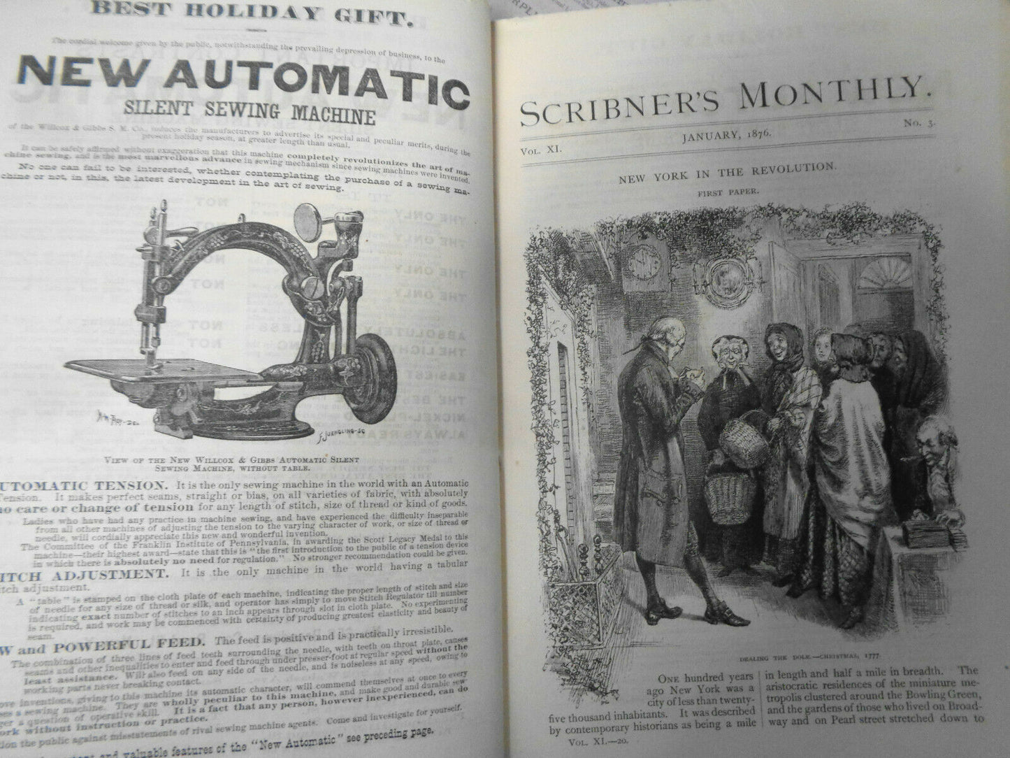Scribner's Magazine 1876 Jan & Feb - NY in the Revolution, Bret Harte, Hale, etc