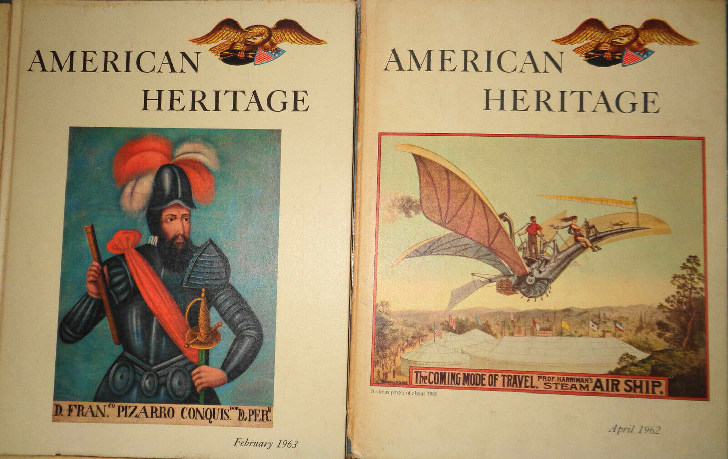 12 issues of American Heritage Lot - 1957 - 1965 - - hardcover magazines